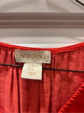 Cynthia Rowley Coral Red Button-Down Top